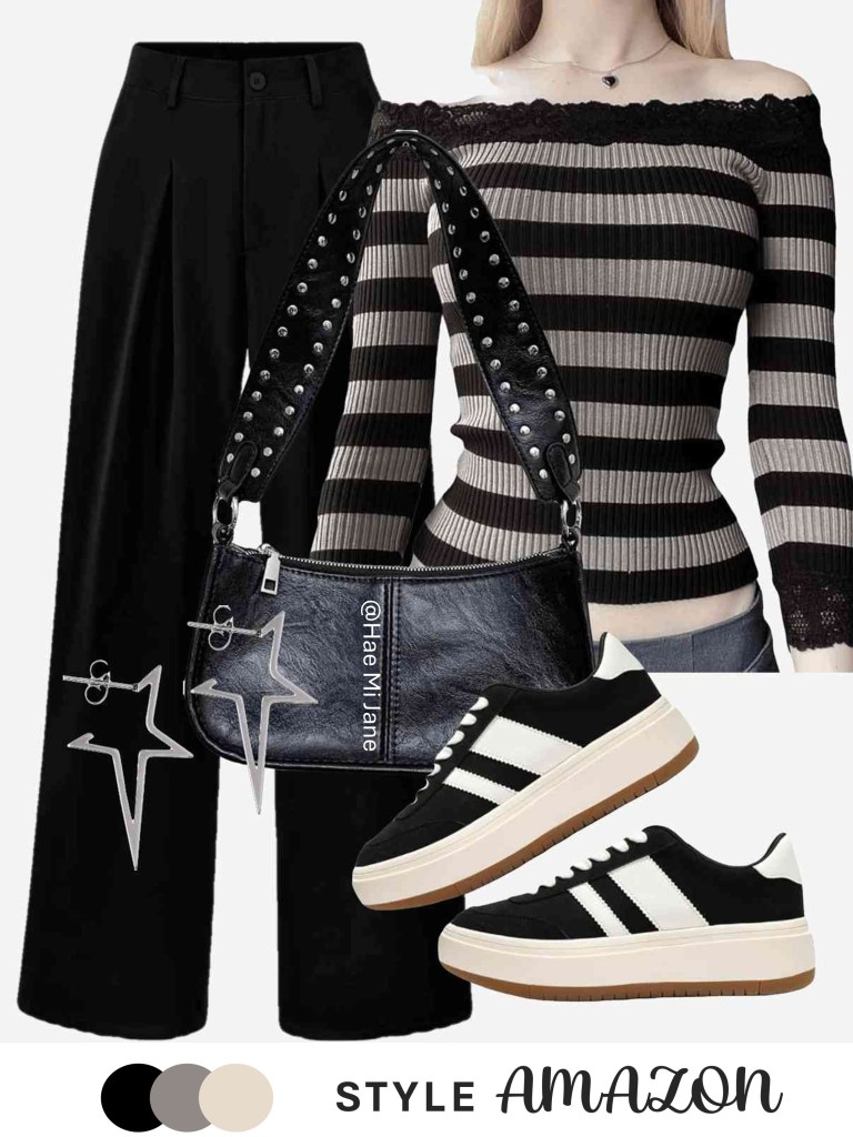 Dark Coquette aesthetic, blending feminine lace details with a rebellious, rock-and-roll edge.